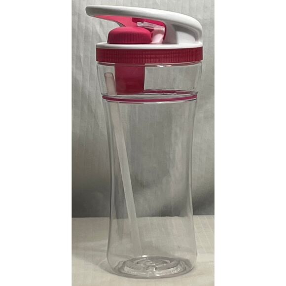 Cool Gear Clear Pink White Sip Straw Water Bottle BPA Free Top Shelf Safe 2013 - Picture 2 of 8